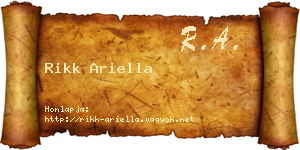 Rikk Ariella névjegykártya